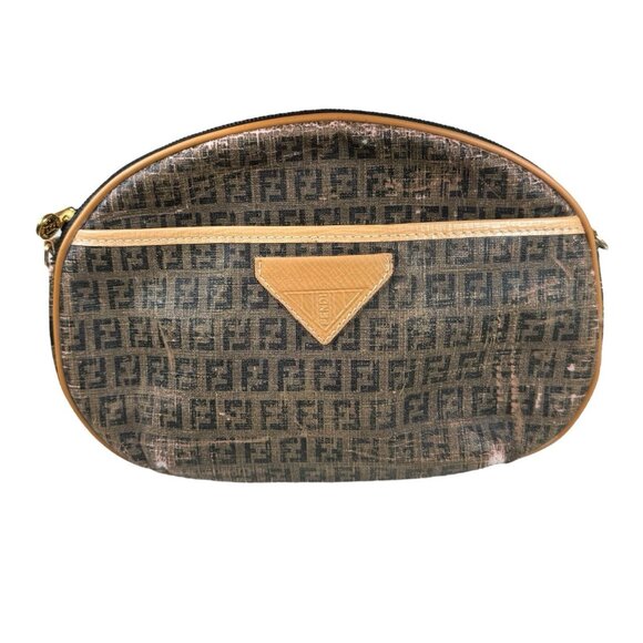 Vintage FENDI FF Logo Monogram Leather Mini Bag [MISSING STRAP]‎ - Picture 1 of 12